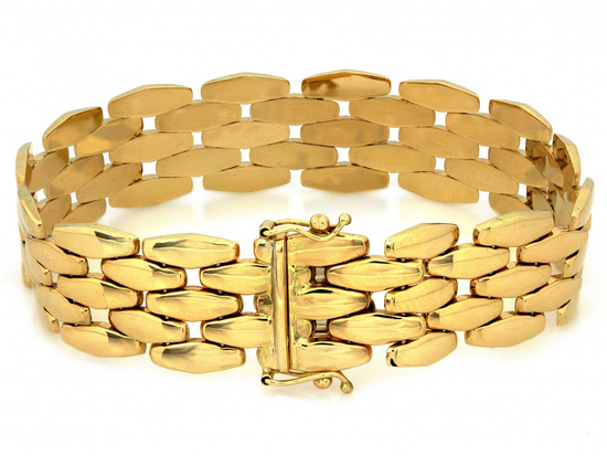 Bransoletka złota szeroka z ruchomych elementów