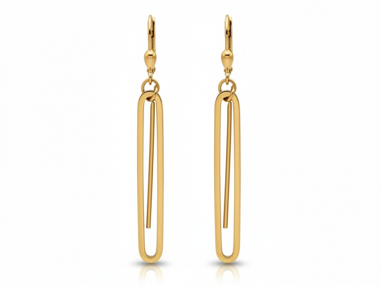 Kolczyki złote długie sztywne modne ruchome