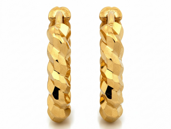 Kolczyki złote błyszczące oryginalne owalne