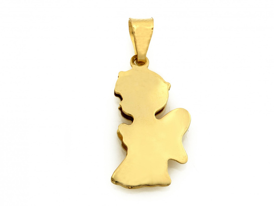 Złoty aniołek klęczący zawieszka wisiorek