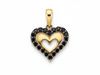 Zawieszka złote serce z czarnymi cyrkoniami