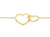 Bransoletka złota celebrytka z dwoma sercami