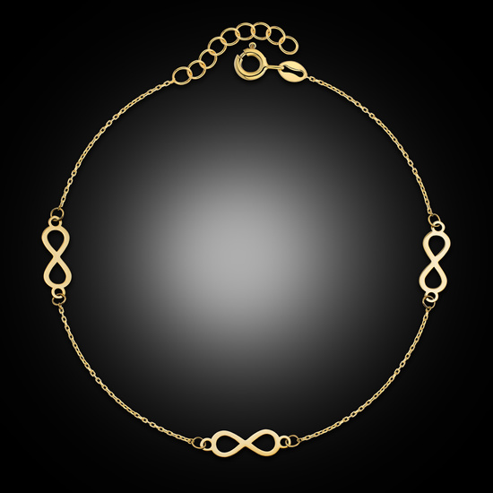 Złota bransoletka 585 nieskończoność 