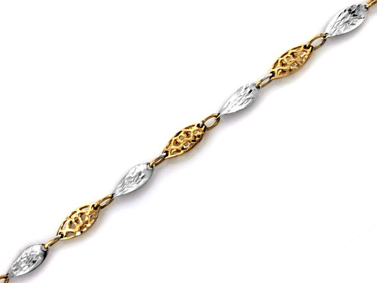 Dwukolorowa bransoletka z ażurowymi elementami