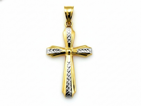 Krzyżyk złoty diamentowany zawieszka na łańcuszek