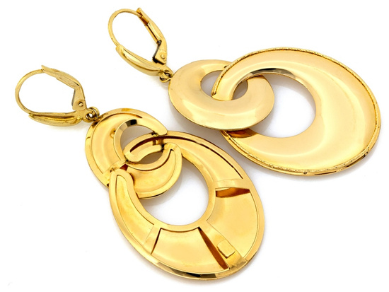 Kolczyki złote długie duże ruchome efektowne