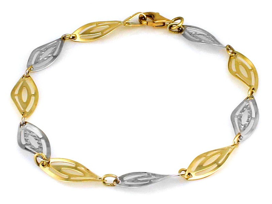 Złota bransoletka dwukolorowa