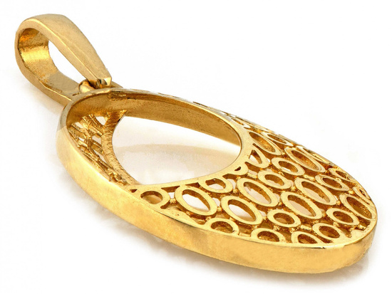 Zawieszka złota owalna ażurowa przestrzenna