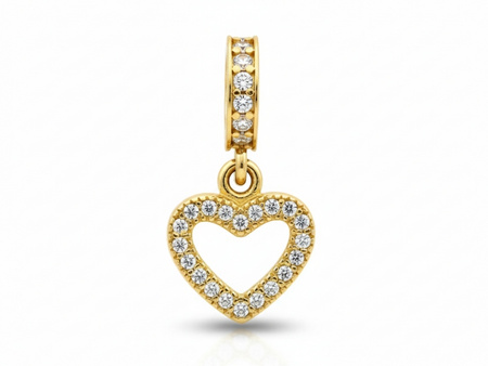 Złote serce charms beads do bransoletki