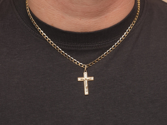 Prosty krzyżyk z JEZUSEM ze złota