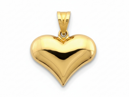 Zawieszka złota duże dmuchane serce