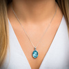 Naszyjnik srebrny 925 Swarovski - elipsa