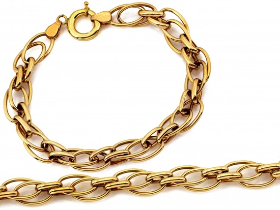 Bransoletka złota efektowna przeplatana