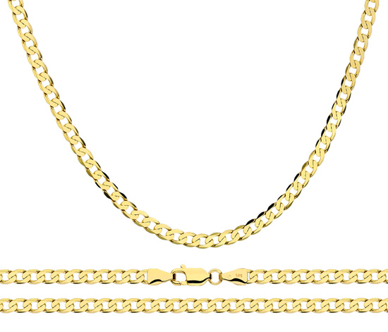 Złoty łańcuszek 585 pancerka - 55 cm