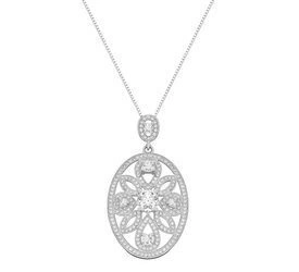 Naszyjnik srebrny 925 z diamentowymi cyrkoniami - fantazyjny