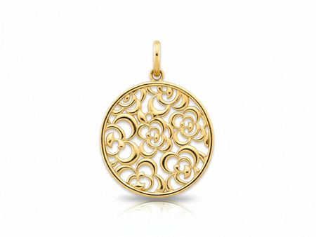 Zawieszka złota okrągła ażurowa