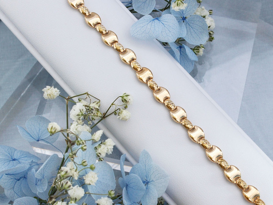 Bransoletka złota błyszcząca elementowa