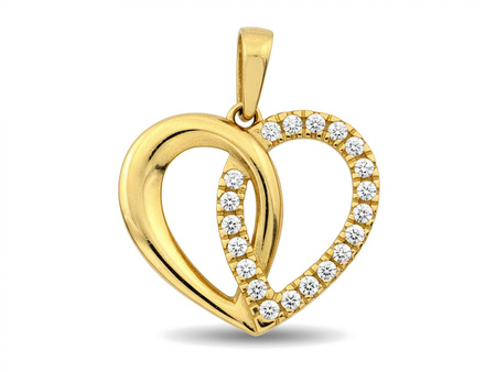 Zawieszka złota serce na Walentynki