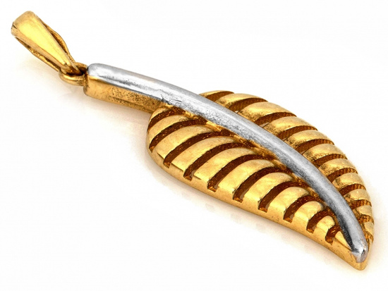 Zawieszka złota liść paproci