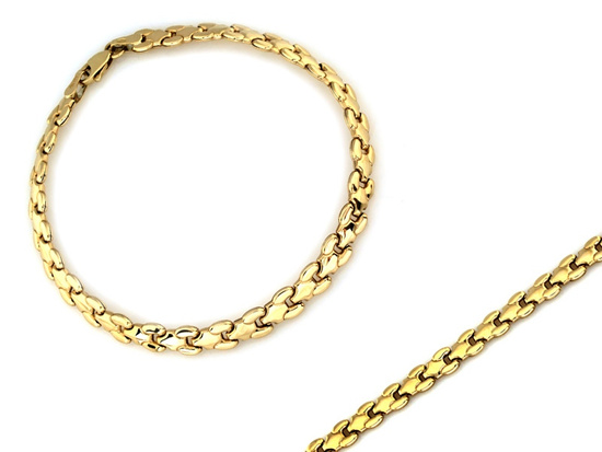 Bransoletka złota elementowa błyszcząca