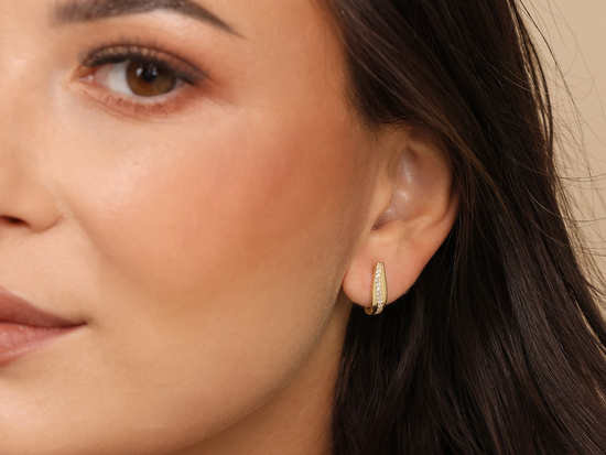 Kolczyki angielskie zapięcie z białymi kamieniami