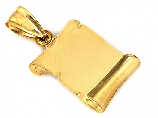 Złoty medalik papirus Jezus w cierniowej koronie