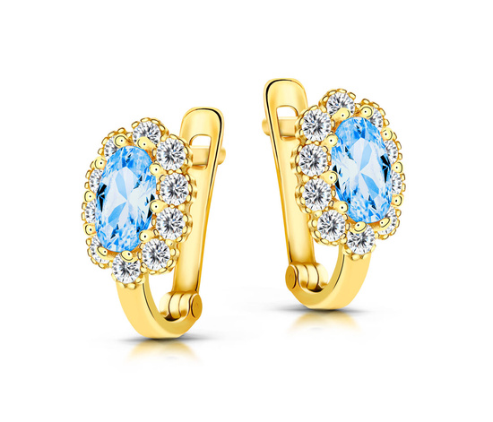 Złote kolczyki 333 dla dziewczynki - kwiatki