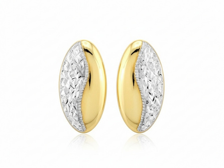 Diamentowane kolczyki złote na angielskim zapięciu