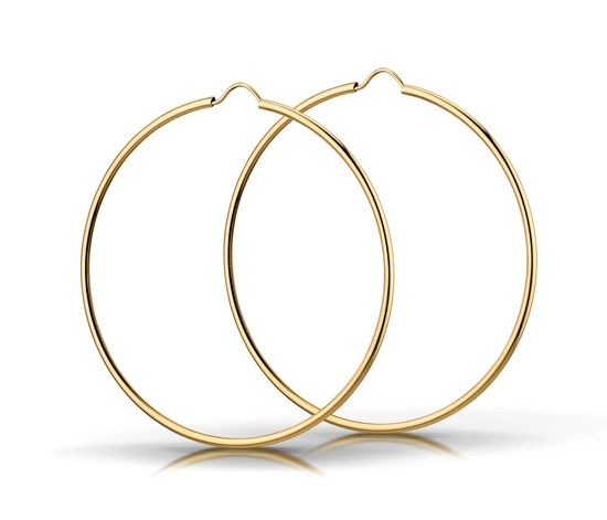 Złote kolczyki 375 koła 58 mm, szarniry