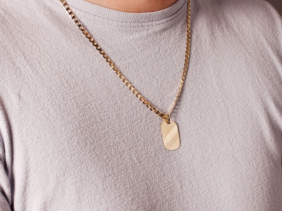 Złoty nieśmiertelnik blaszka pod grawer