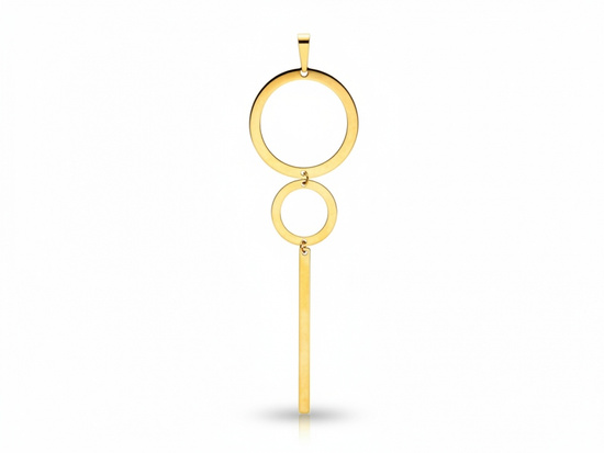 Zawieszka złoty wisior długi nowoczesny z ruchomych elementów