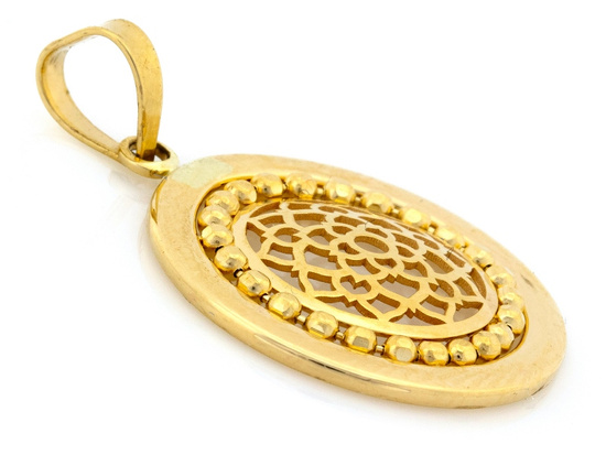 Zawieszka złota okrągła ażurowa