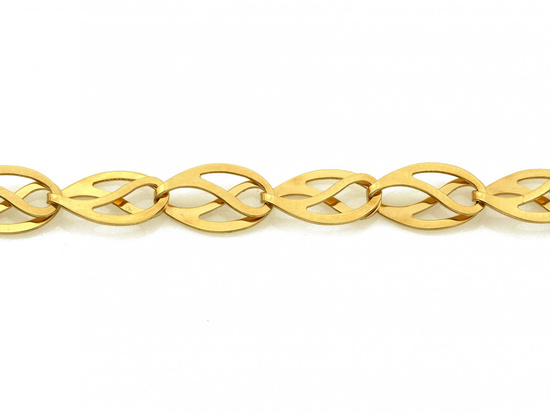 Bransoletka złota owalne ażurowe ogniwa