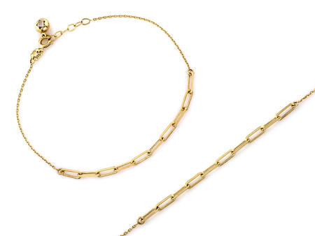 Bransoletka złota delikatna z wstawką z podłużnych elementów