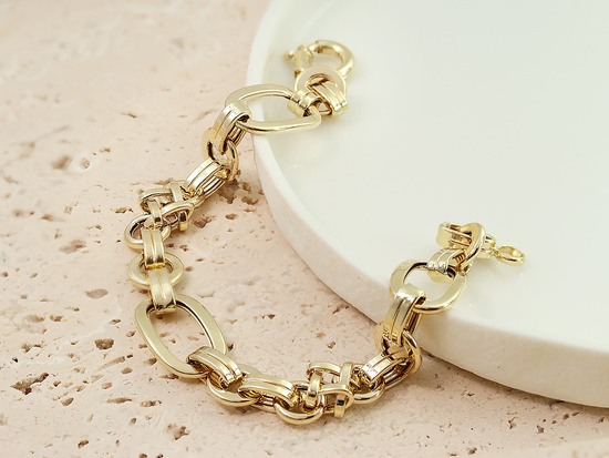 Efektowna gruba bransoleta z dużych geometrycznych ogniw