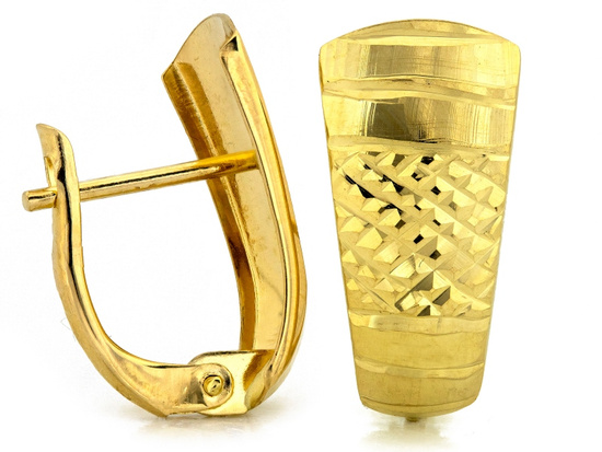 Kolczyki złote angielskie frezowane