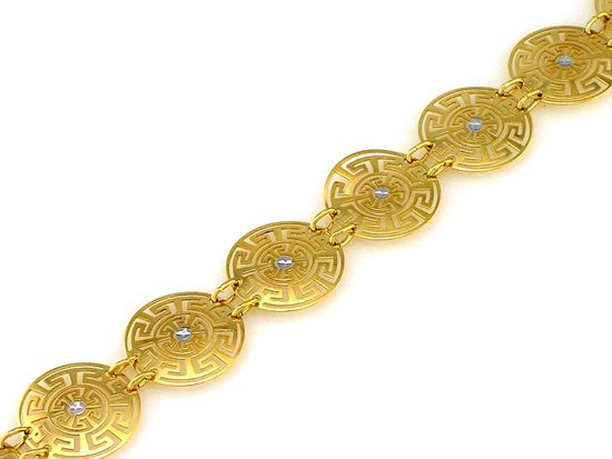 Złota bransoletka z motywem greckim