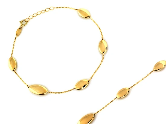 Bransoletka złota owalne elementy na łańcuszku