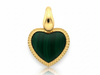 Złota zawieszka serce z malachitem