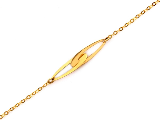 Bransoletka złota celebrytka z dwoma sztywnymi ozdobami