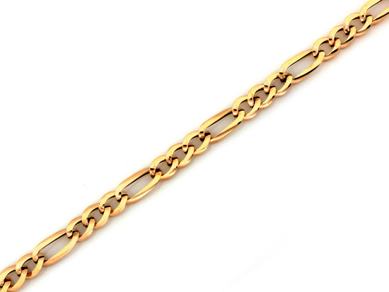 Bransoletka złota unisex duże ogniwa figaro