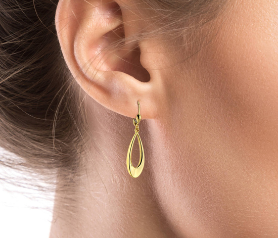 Złote kolczyki 375 - wiszące łezki