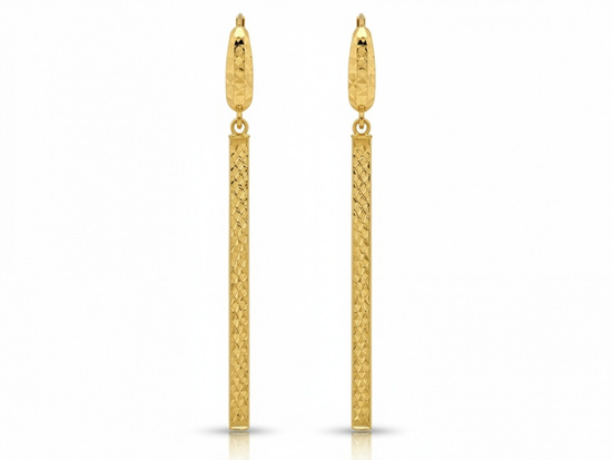 Kolczyki złote długie sztywne angielskie