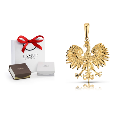 Złota zawieszka 585 patriotyczna - orzeł z koroną