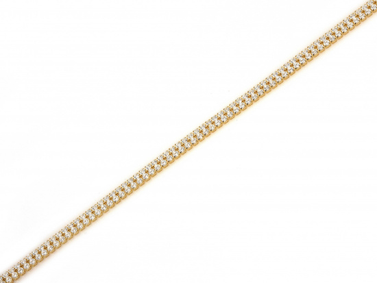 Bransoletka złota dwa rzędy cyrkonii