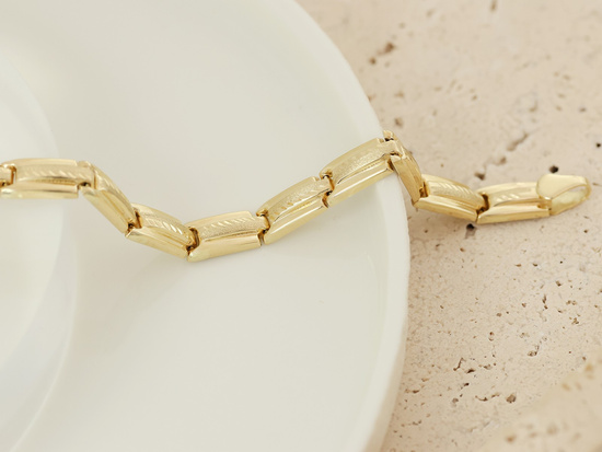 Bransoletka złota elementowa prostokątne elementy