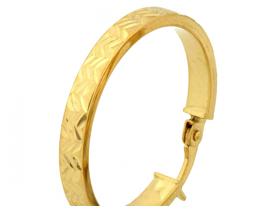 Złote kolczyki diamentowane szerokie kółka 25mm