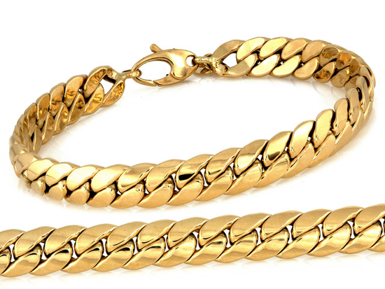 Gruba złota bransoletka unisex