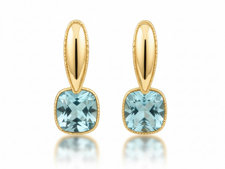 Kolczyki złote wiszące z topazem