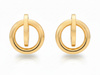 Kolczyki złote z dwóch kółek przeplecione